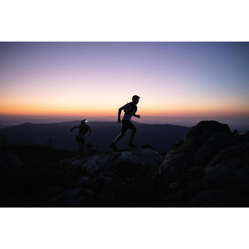 Şort cu colanţi Confort Alergare Trail Running Kaki Bărbaţi 