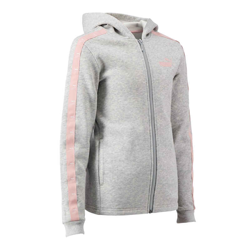 Girls' Regular Hooded Jacket - Grey - Decathlon