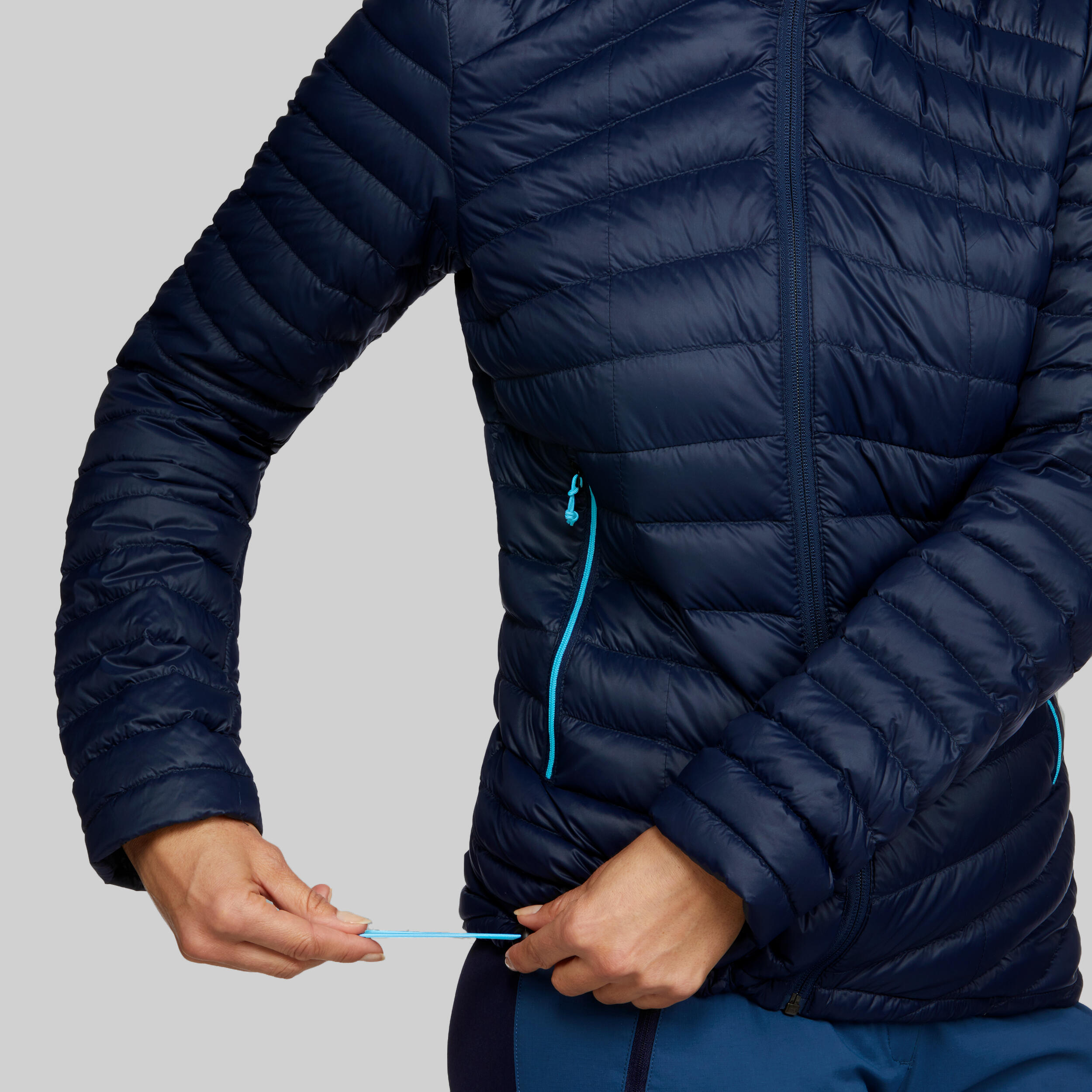 Manteau d'hiver de duvet femme – MT 100 bleu - FORCLAZ