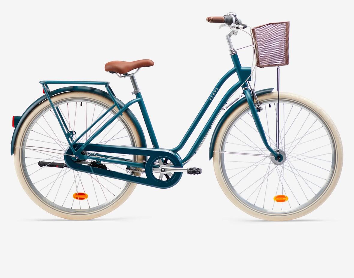 BICICLETA DE CIDADE ELOPS 540 AZUL NOVIDADE SITE DE SUPORTE DECATHLON