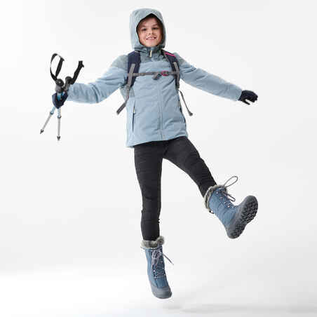 Mergaičių šilti neperšlampami sniego žygių batai „SH500 Zip“, 30–39 dydžių