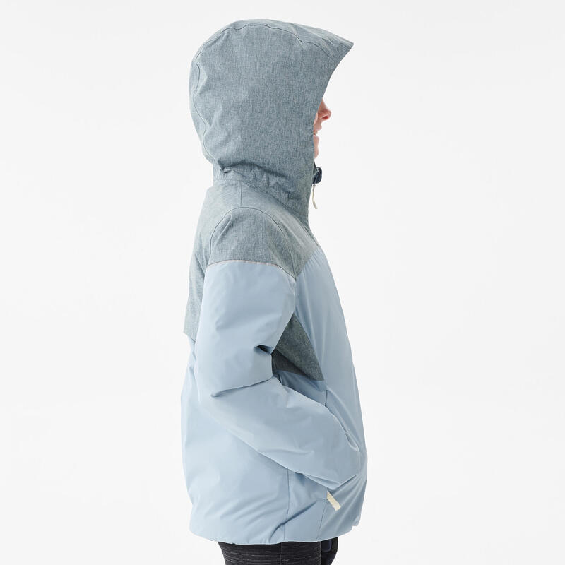 Gyerek kabát téli túrázáshoz SH100 X-Warm, vízhatlan, -3 °C-ig, kék