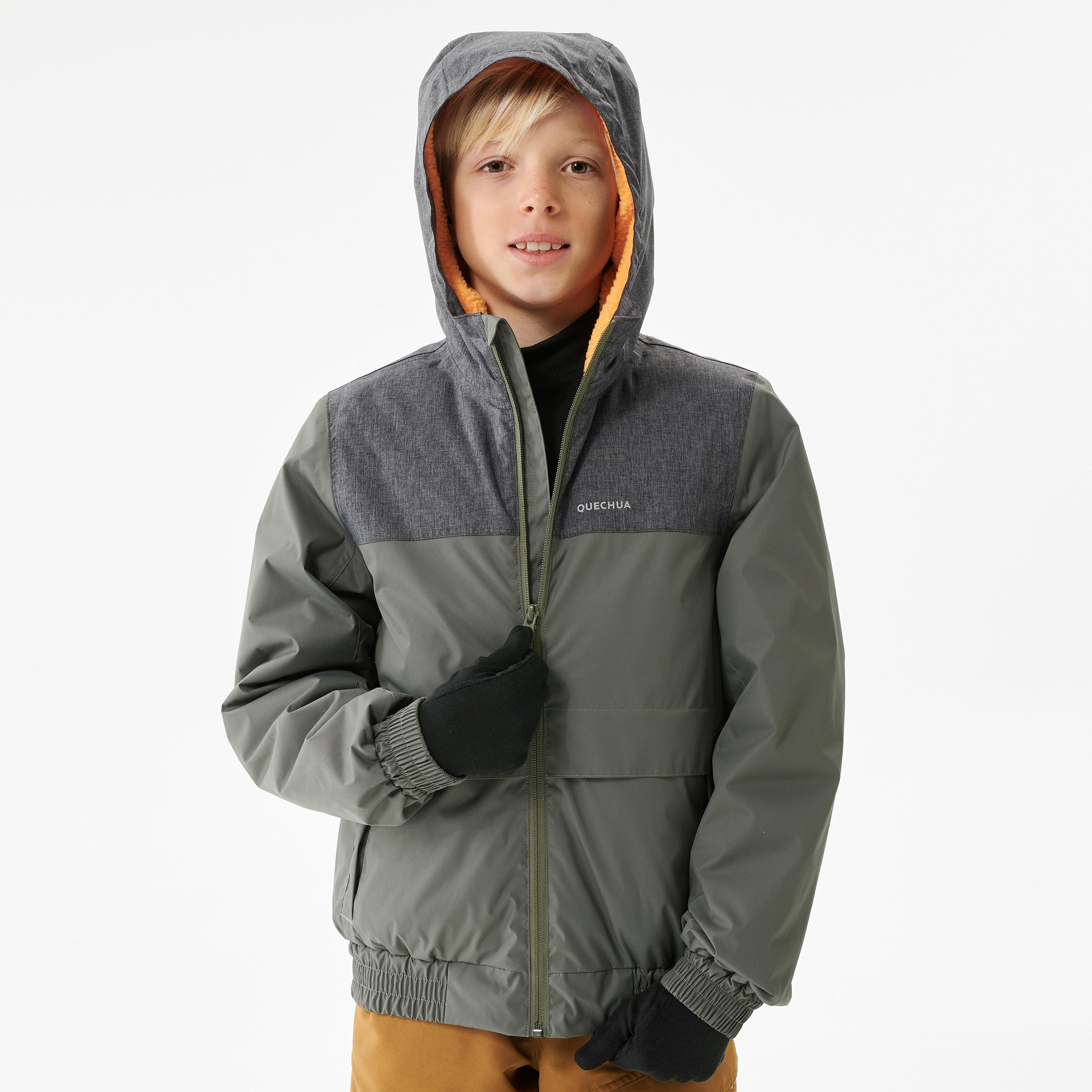 QUECHUA Çocuk Outdoor Kar Montu/Kışlık Mont - 7/15 Yaş - Kahverengi - SH100 -3,5 °C