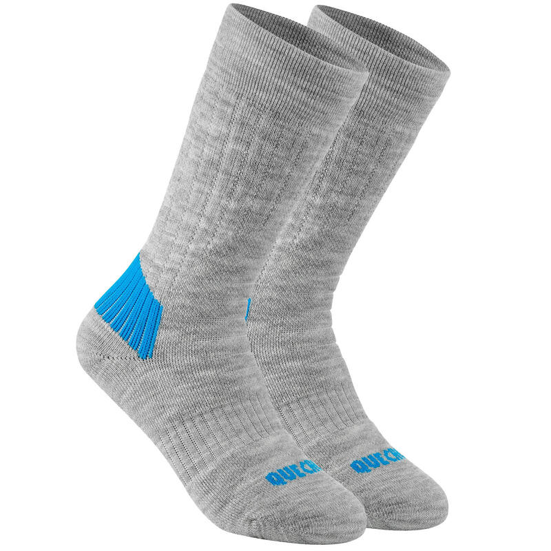 Calcetines térmicos de montaña y nieve 2 pares Niños Quechua SH100 Warm