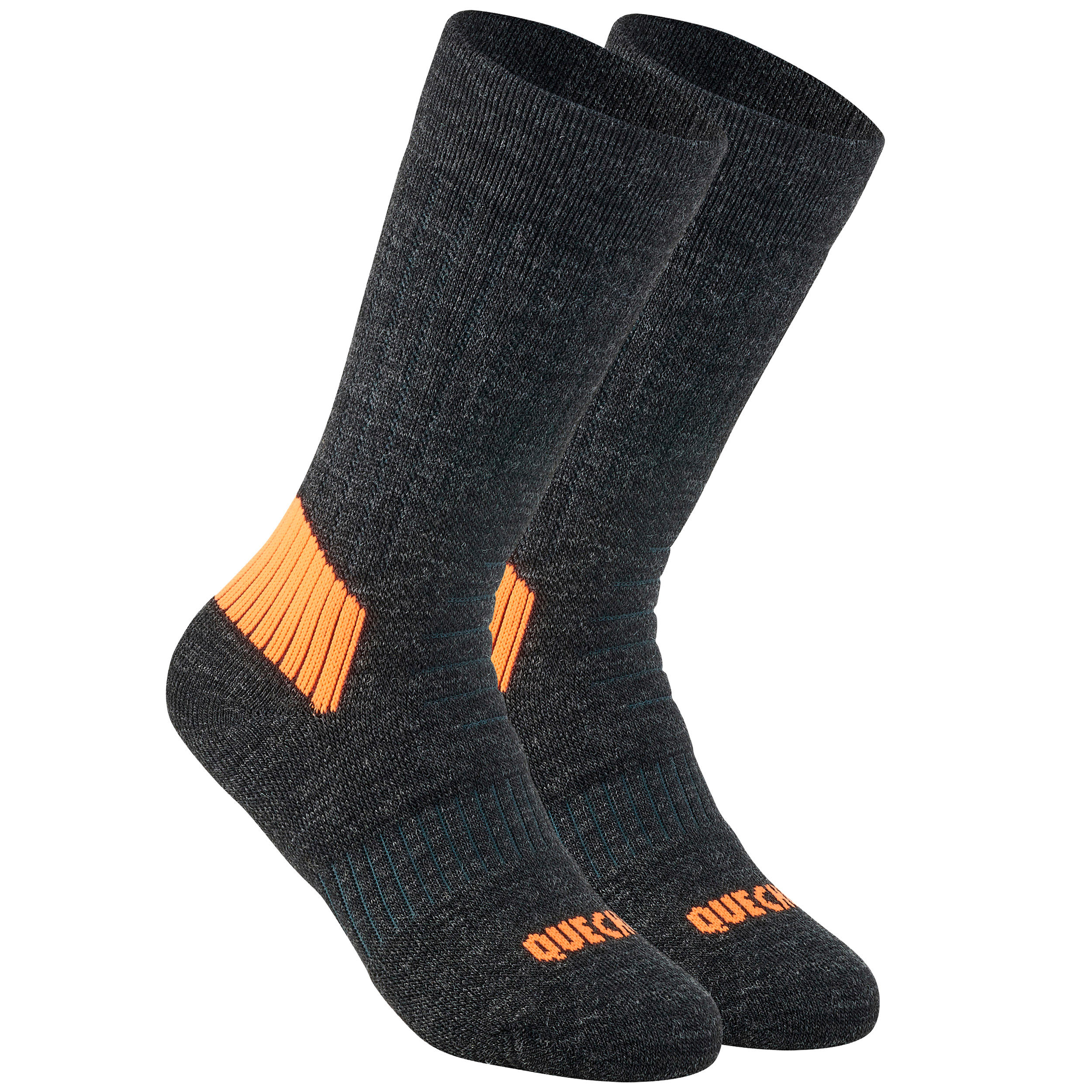 Children's warm hiking socks - SH100 WARM MID - x2 pairs 2/3