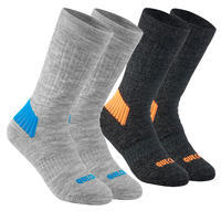 Children's warm hiking socks - SH100 WARM MID - x2 pairs