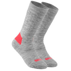 Kids’ Warm Hiking Socks SH100 Mid 2 Pairs