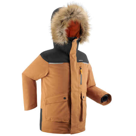 Topla vodoodporna pohodniška jakna SH500 U-WARM za otroke od 7 do 15 let