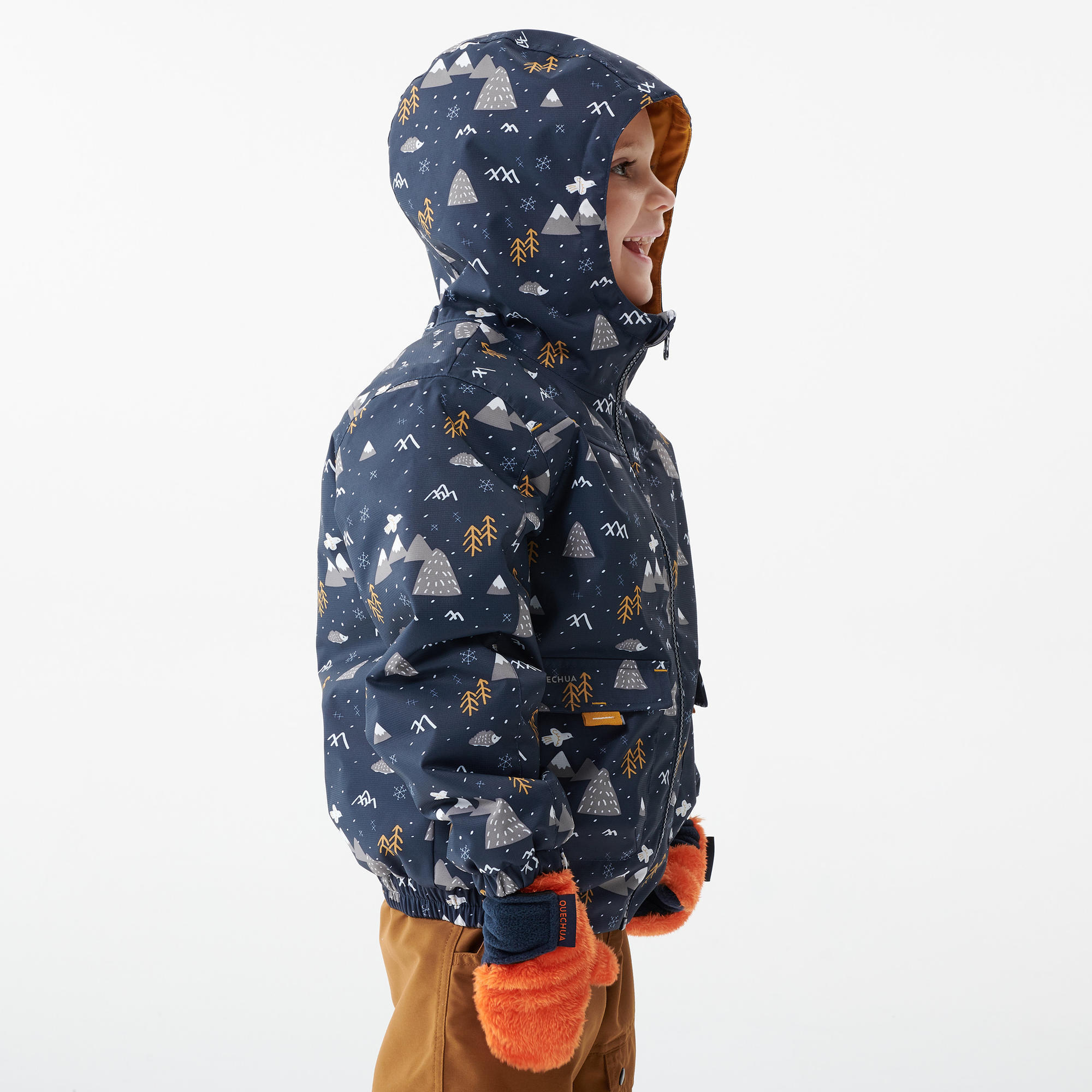 GIACCA IMPERMEABILE DA TREKKING INVERNALE - SH100 WARM - BAMBINI 2 - 6 ANNI