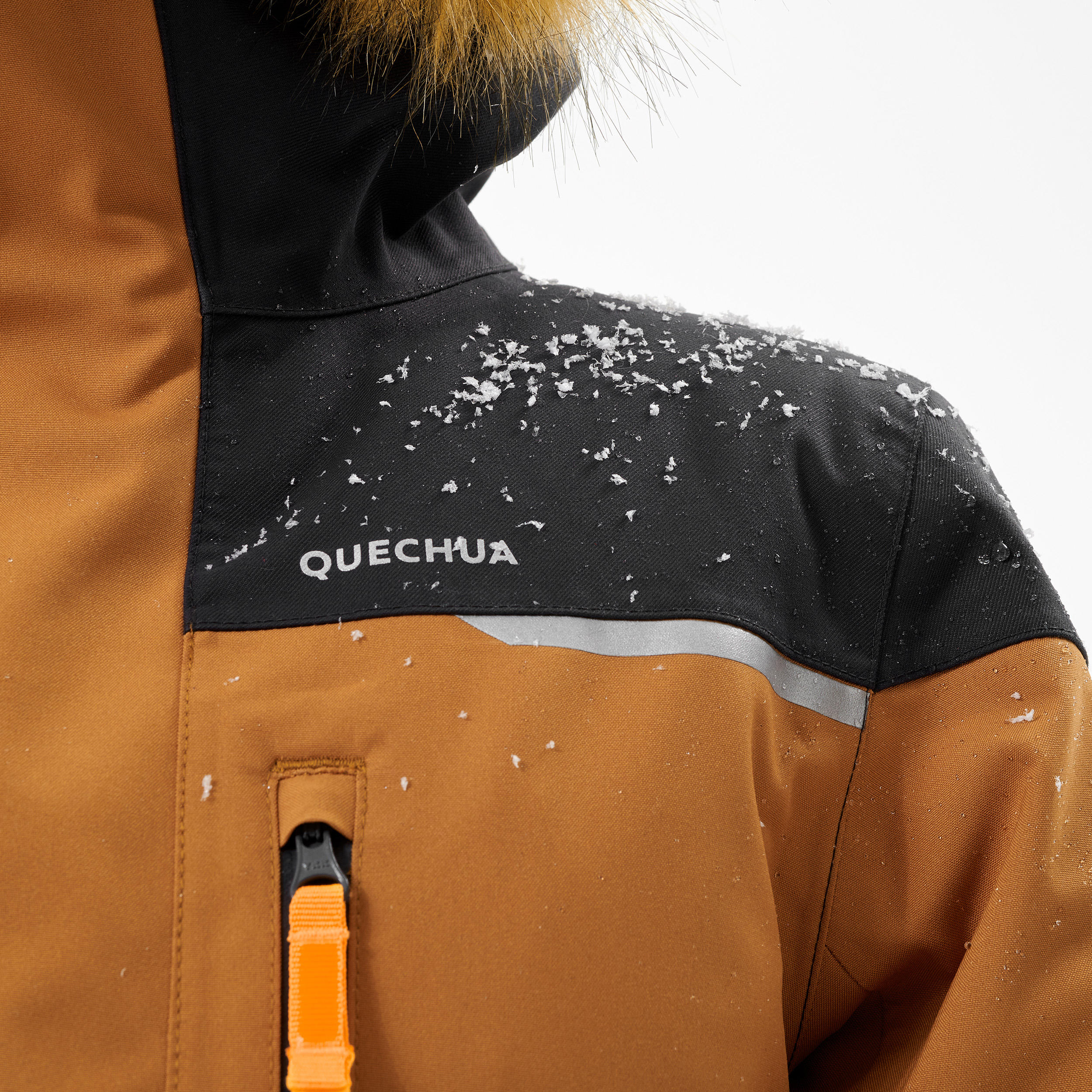 QUECHUA Hrejivá a nepremokavá turistická bunda SH500 U-Warm pre deti od 7 do 15 rokov 12-13 r (151-160 cm) · záber 11