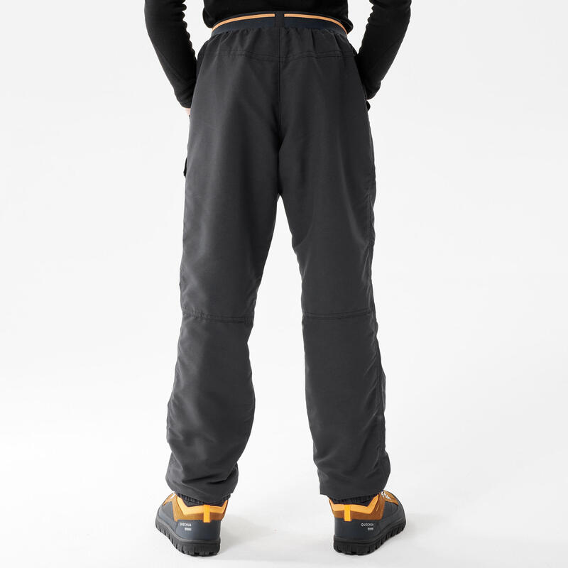 Pantalon Iarnă Călduros Hidrofob Drumeție SH100 X-WARM Gri Băieți 7-15 ani 