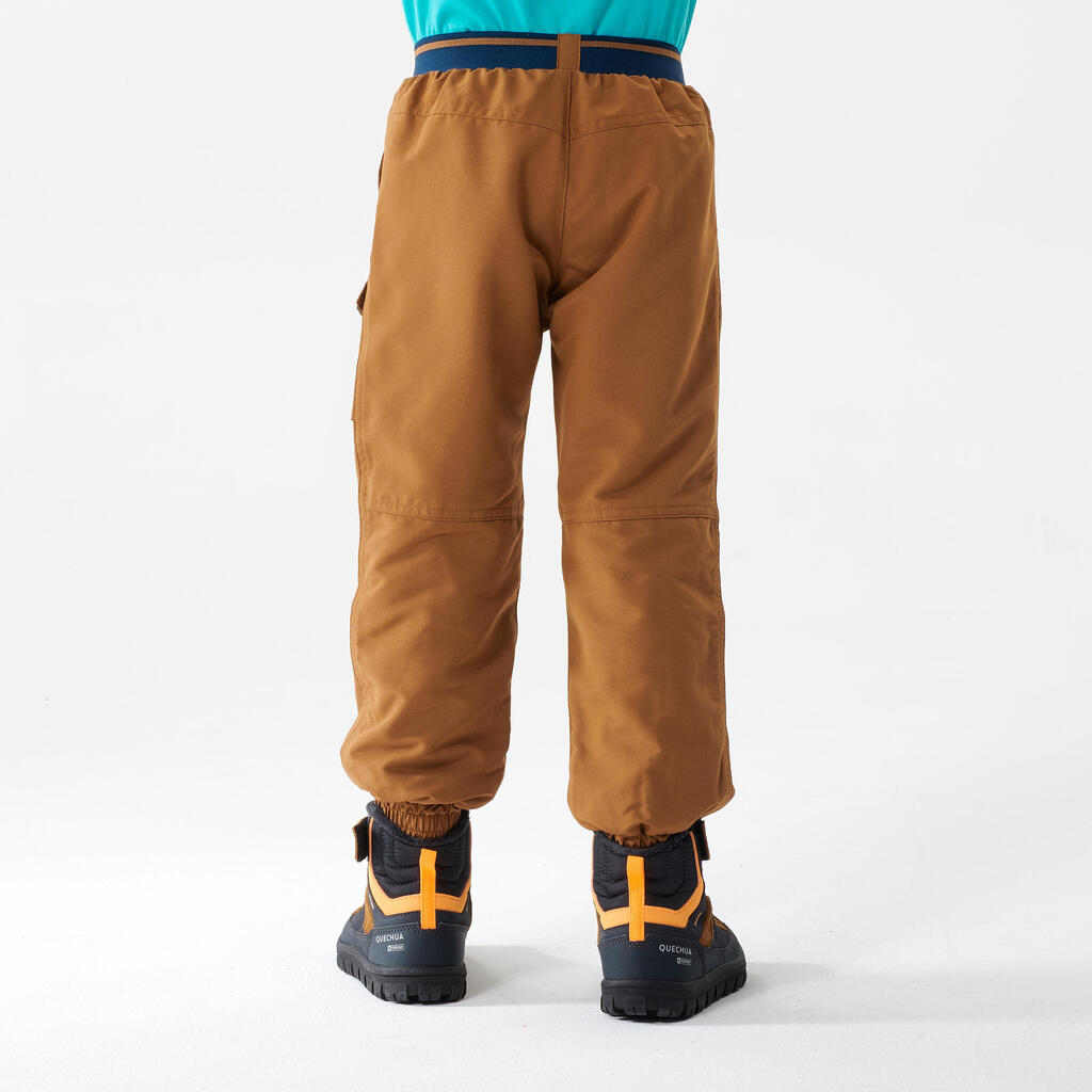 Detské turistické nohavice SH100 hrejivé a vodoodolné 2-6 rokov