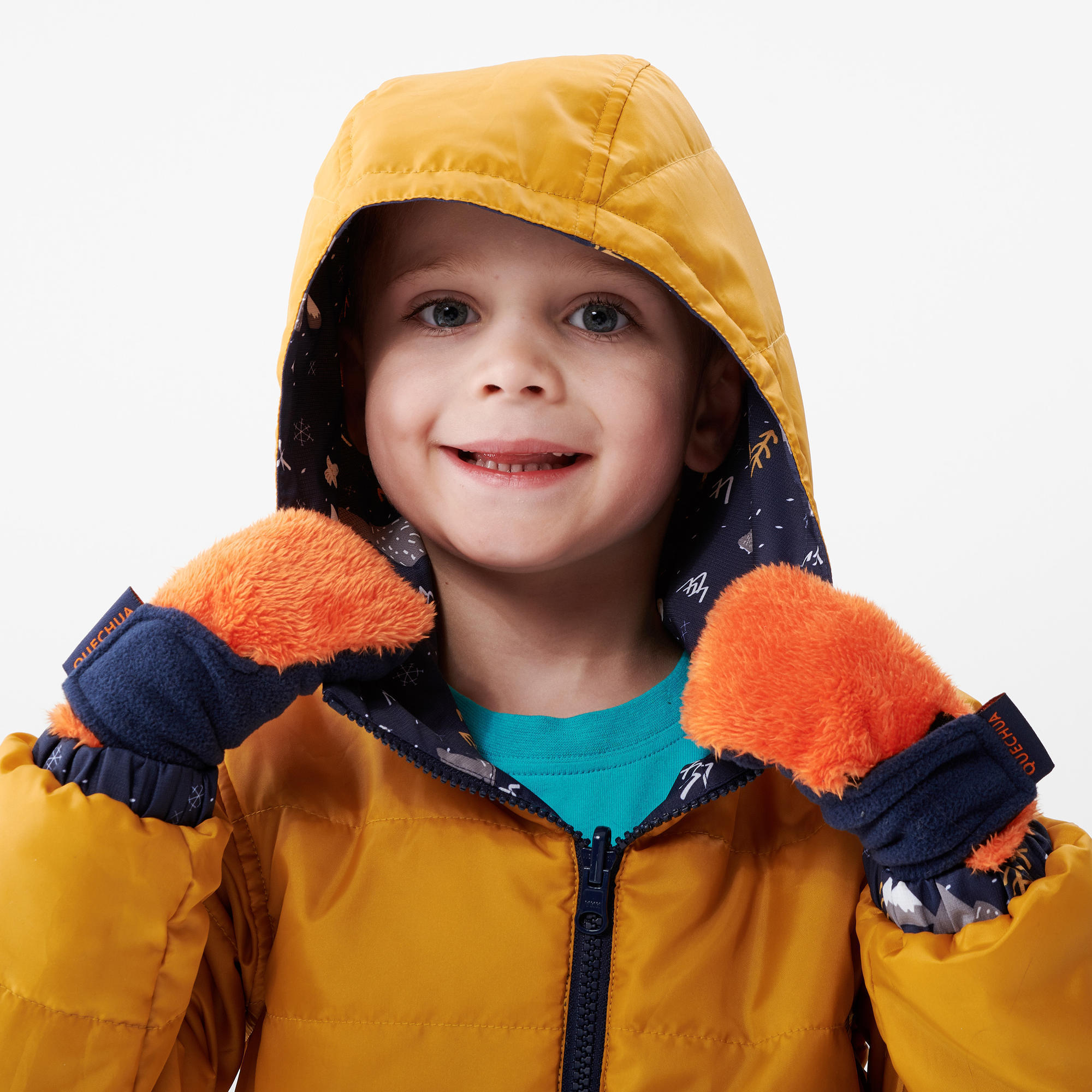 GIACCA IMPERMEABILE DA TREKKING INVERNALE - SH100 WARM - BAMBINI 2 - 6 ANNI