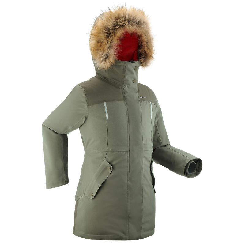 Dívčí turistická nepromokavá parka do -20 °C SH500 ULTRA-WARM