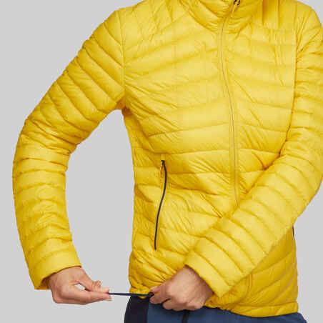 Daunenjacke Bergtrekking MT100 Komfort bis -5 °C Damen gelb 