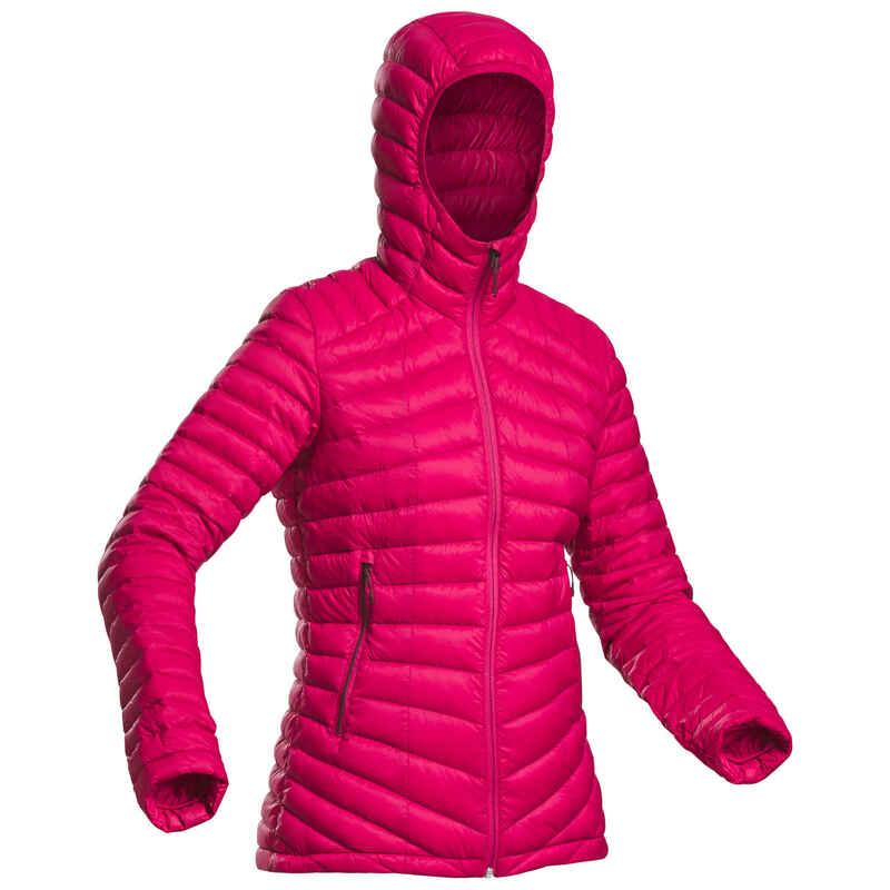 Daunenjacke Bergtrekking MT100 Komfort bis -5 °C Damen pink 
