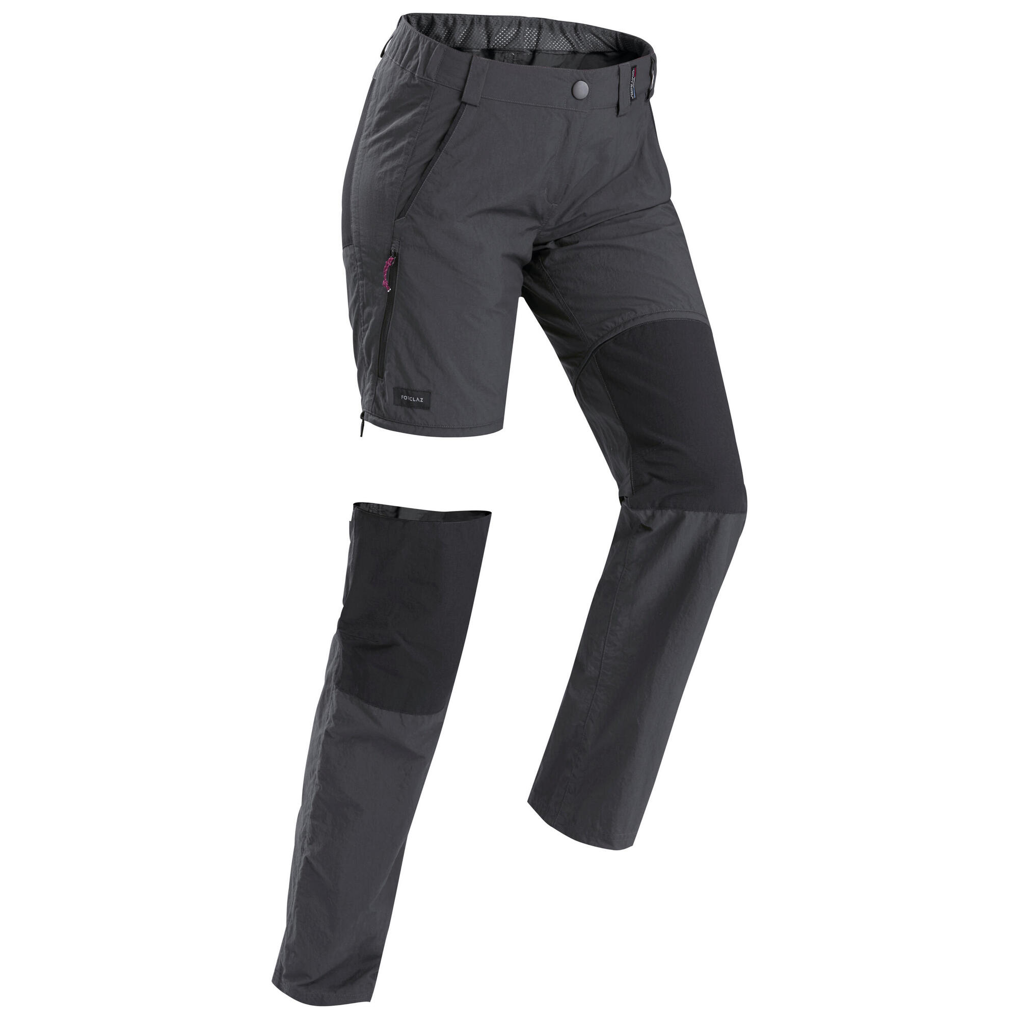 Women's travel trekking adjustable trousers - TRAVEL 100 - Grey | forclaz