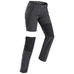 Pantaloni modulabili montagna donna TREK100 grigi