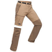 Men's Mountain Trekking Modular Trousers -TREK 500 - Brown