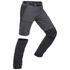 Men's mountain trekking modular trousers - trek 500 - dark grey