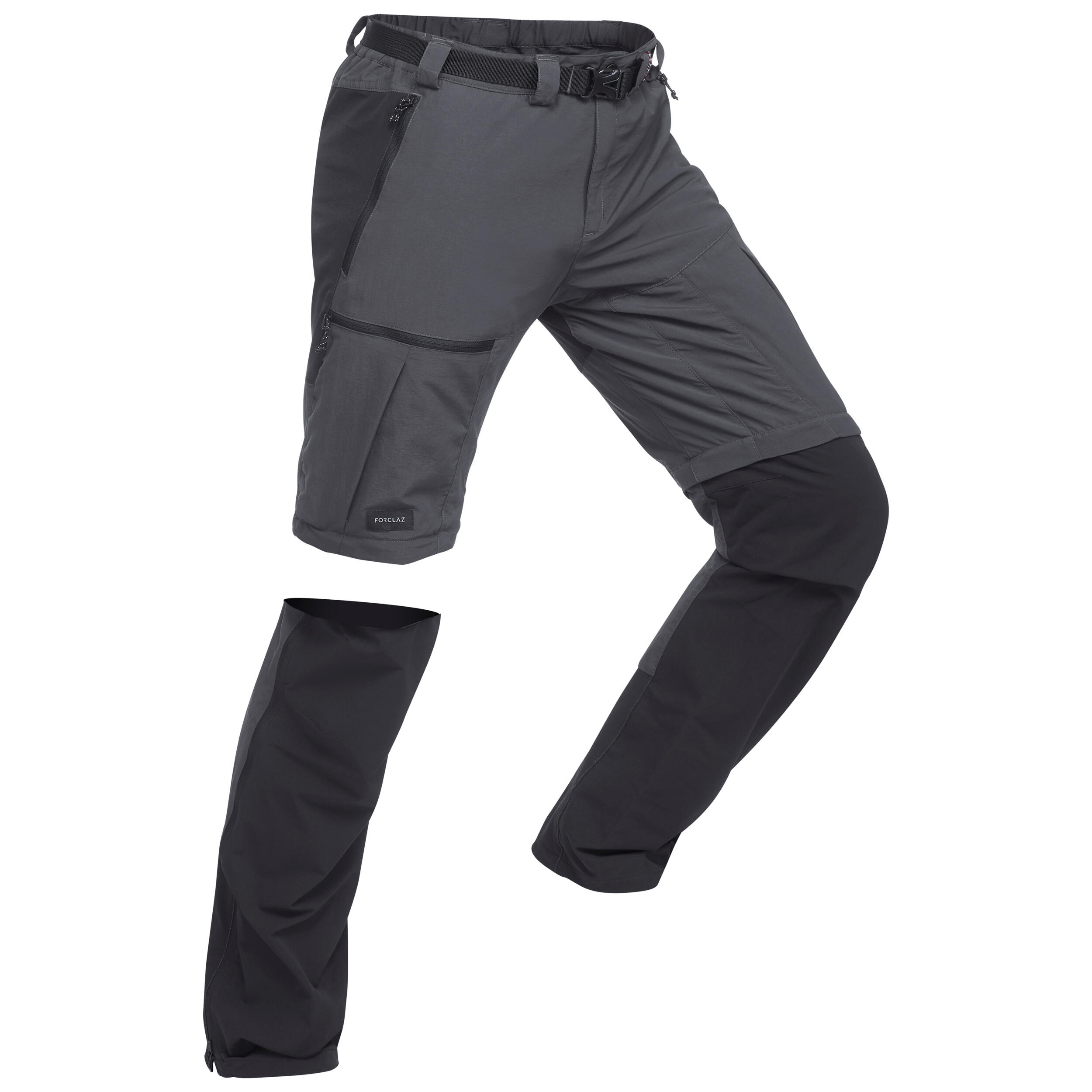 Pantaloni modulabili montagna uomo TREK500 grigio scuro FORCLAZ Decathlon