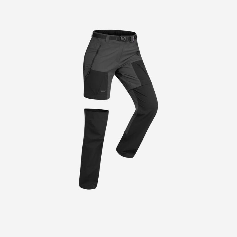 Pantalon Modulabil Trekking la Munte MT500 Negru Damă