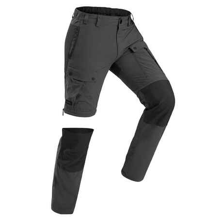Sive moške prilagodljive trpežne pohodniške hlače MT100 