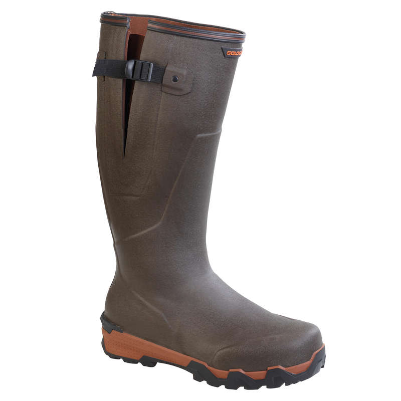 SOLOGNAC WARM HUNTING BOOTS 920 GUSSETED BROWN | Decathlon