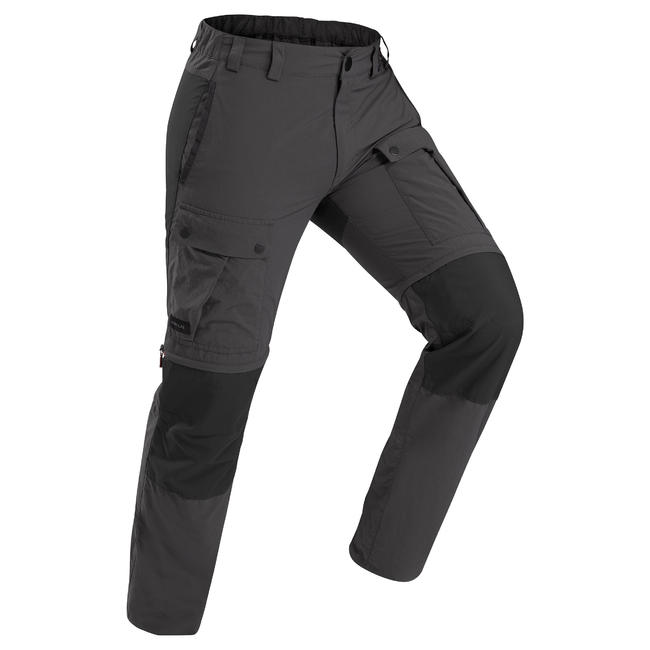 Men's Mountain Trekking Modular Trousers TREK 100 - Grey