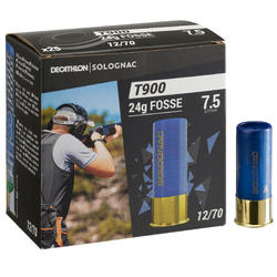 CARTOUCHE BALL-TRAP T900 24G FOSSE CALIBRE 12/70 PLOMB N°7,5 X25 SOLOGNAC