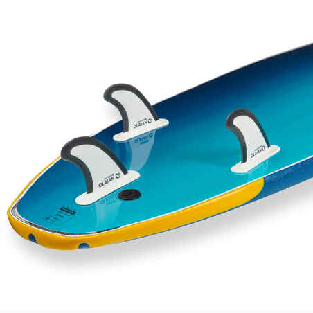 Surfboard 500 Schaumstoff Soft 7'8'' 500 School mit Leash und 3 Finnen