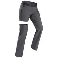 Pantalon modulable de trek voyage - TRAVEL 500 gris femme