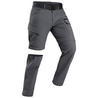 Men's trekking convertible travel trousers - TRAVEL 500 CONVERT - Dark grey