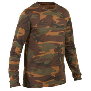 Men Full Sleeve T-Shirt Army Military Camo Print 100 - Camo Green/Brown