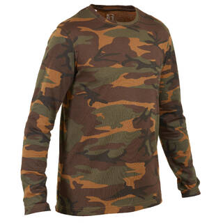 Men Full Sleeve T-Shirt Army Military Camo Print 100 - Camo Green/Brown