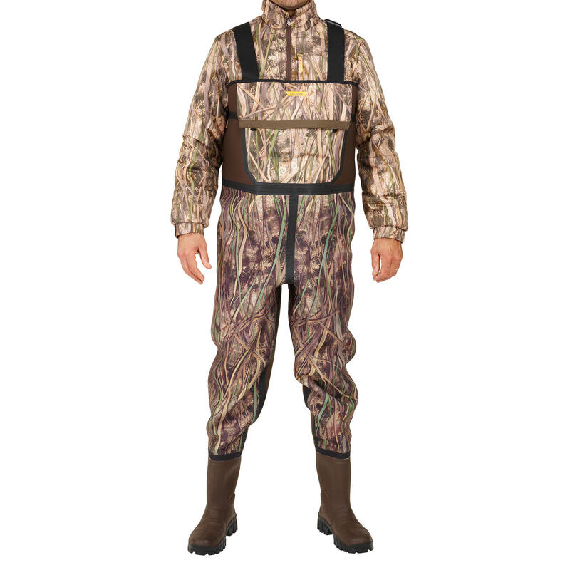 Jagd-Wathose 500 Neopren warm Camouflage Schilf