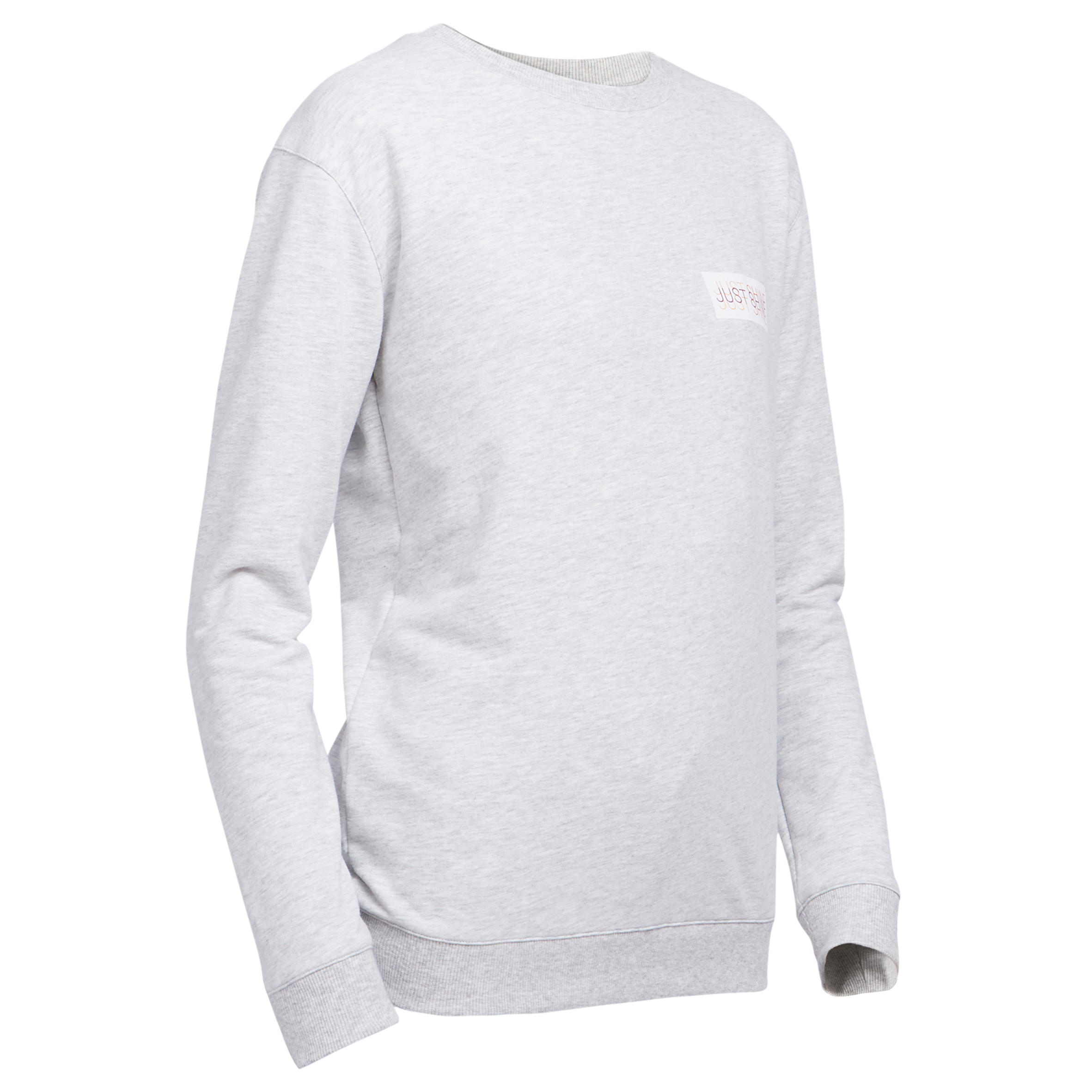Women's Fitness Sweatshirt 100 - Light Grey with Print 6/6