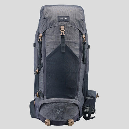 Men's mountain trekking rucksack | TREK 500 50+10L - black