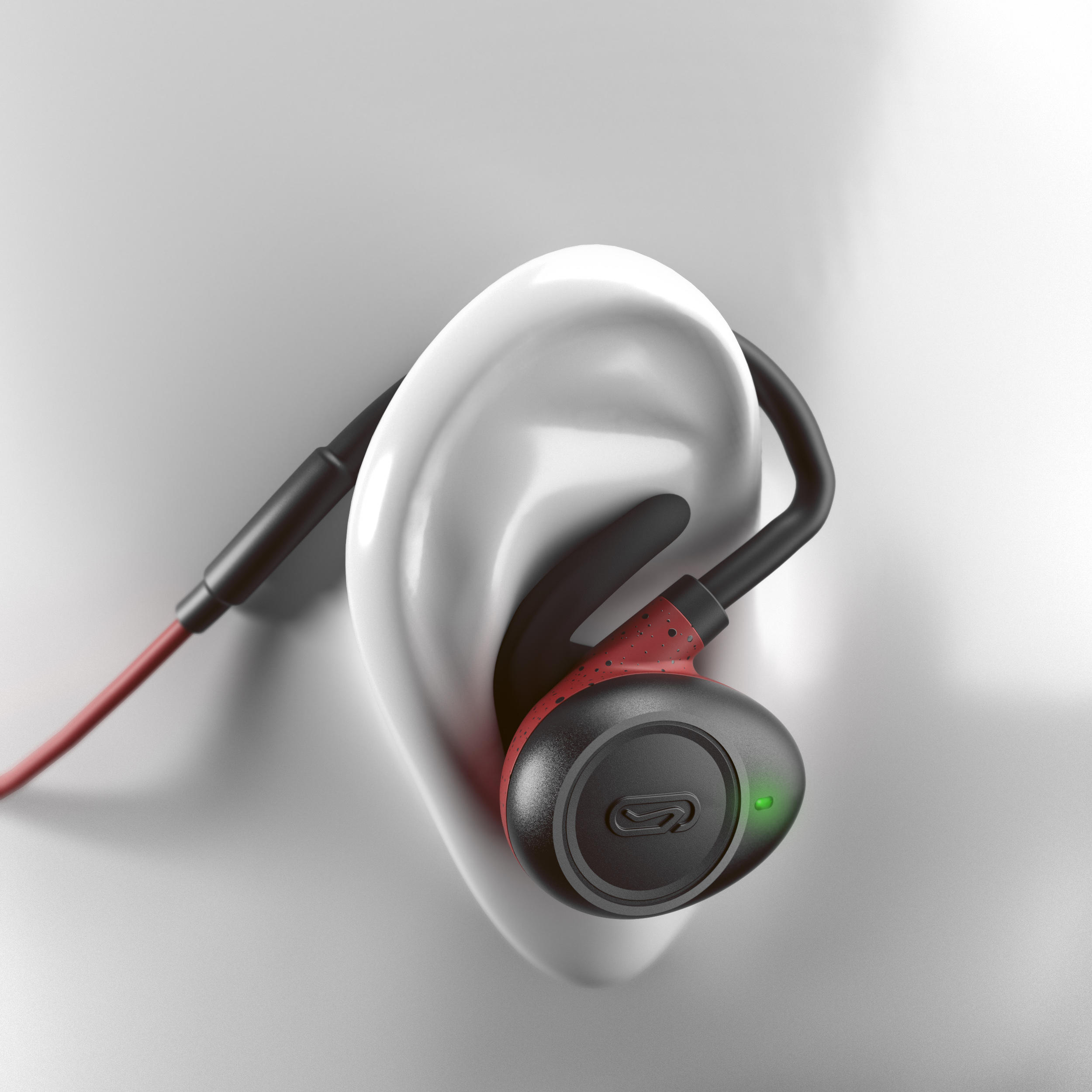 KALENJI 900 EARPHONES WIRELESS BLUETOOTH - RED 3/8