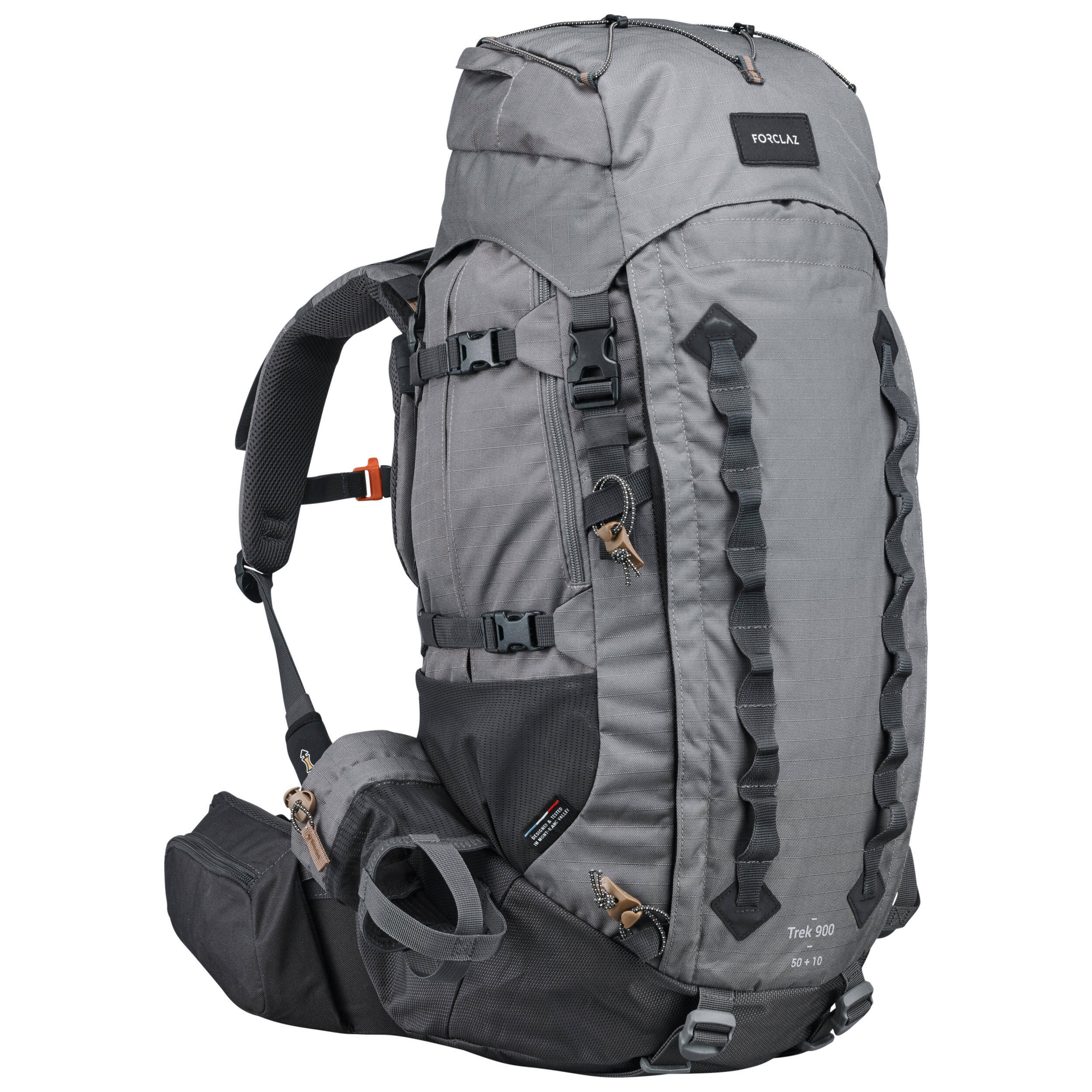Trekking Backpack MT 900 50+10 Litre - Light Grey -  4