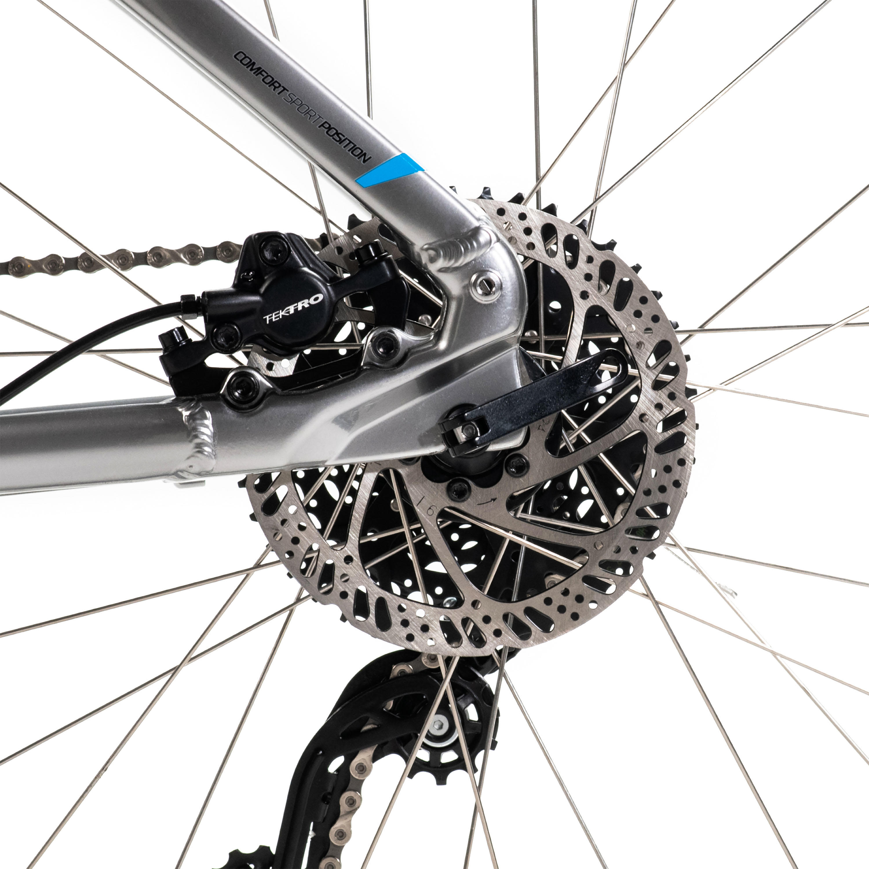 Bicicleta de montaña MTB rin 27.5  Rockrider ST530 - Gris plata 10/11