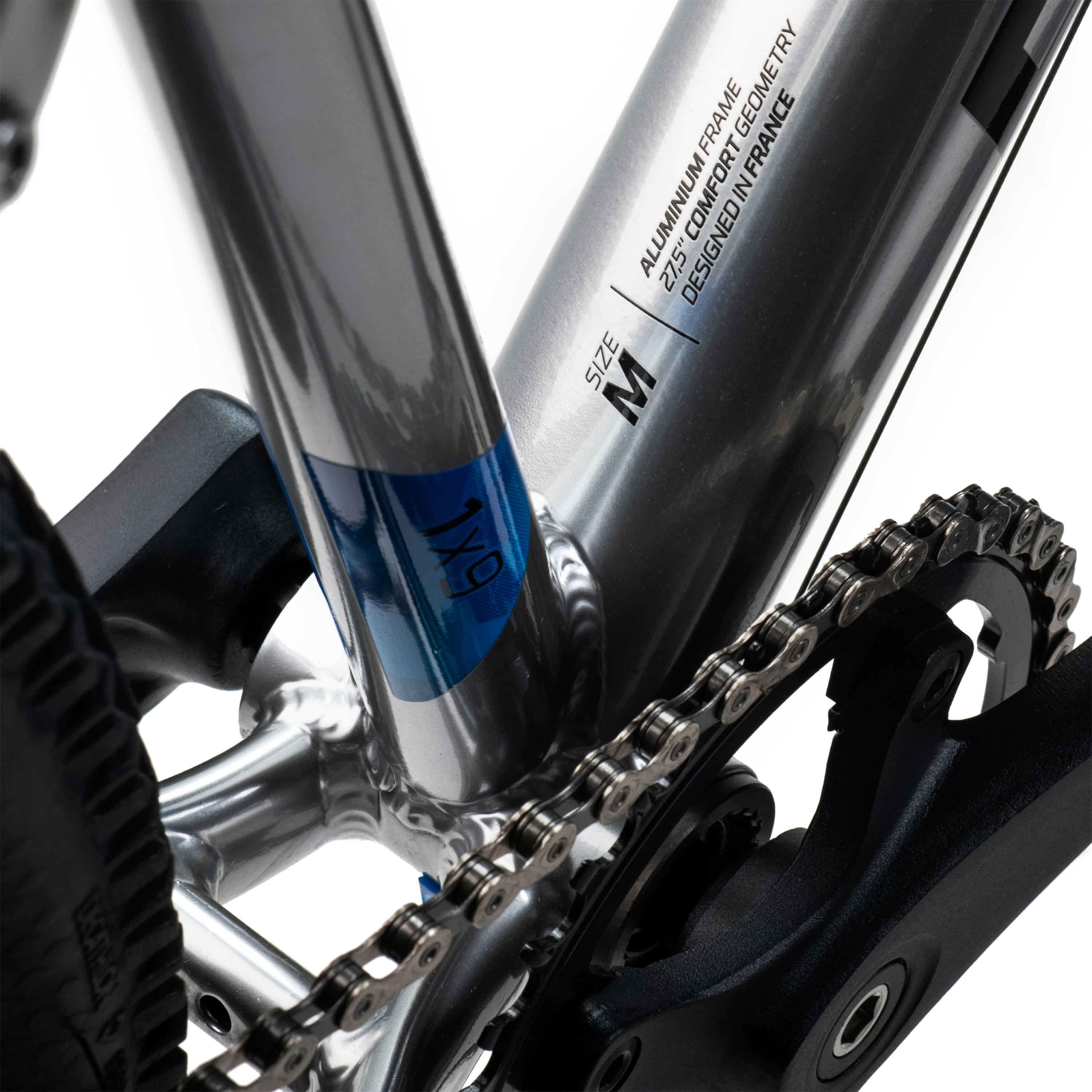 Bicicleta de montaña MTB rin 27.5  Rockrider ST530 - Gris plata 9/11