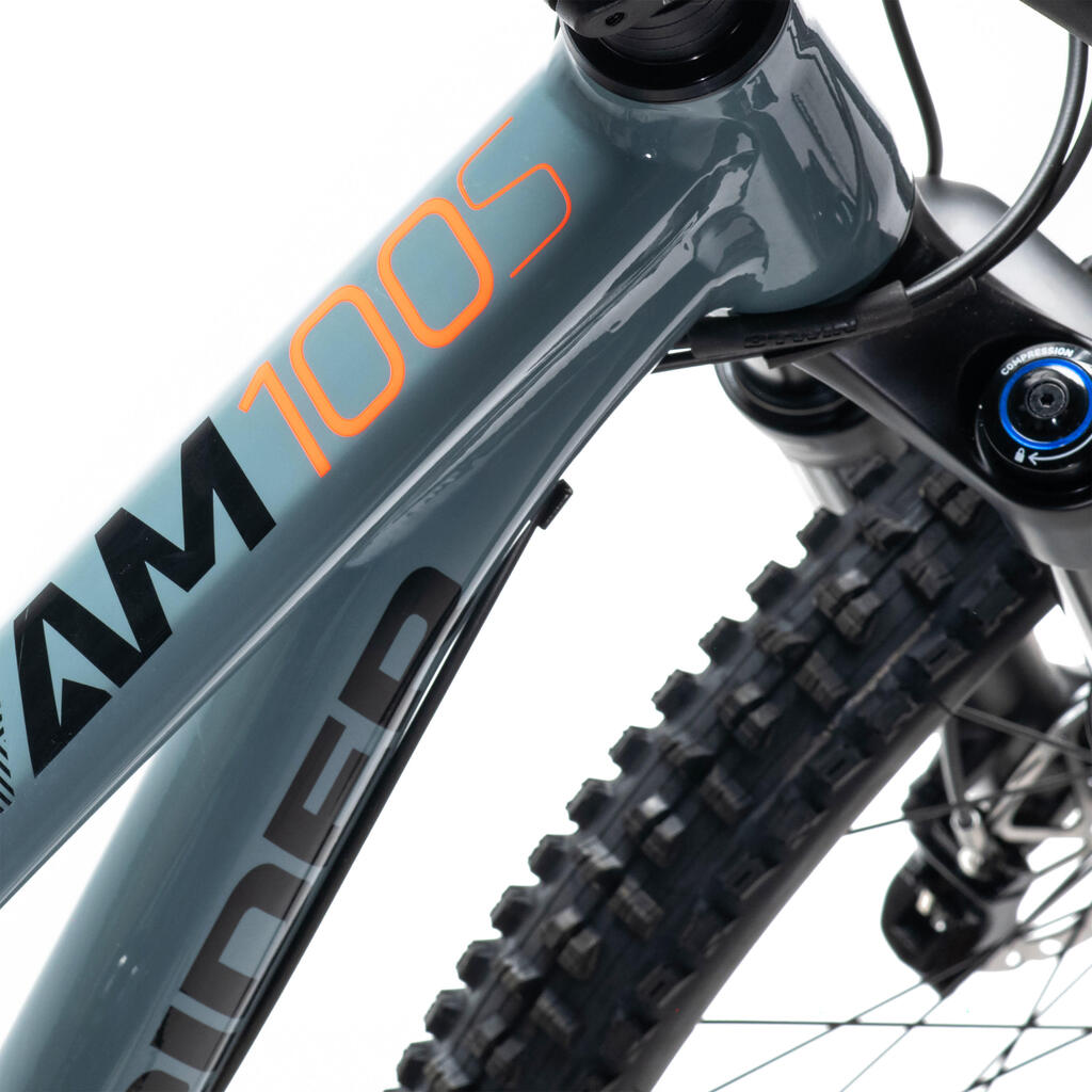 Bicicleta de montaña Rockrider AM 100 V2 29 Gris SRAM NX 12 vel 140 mm