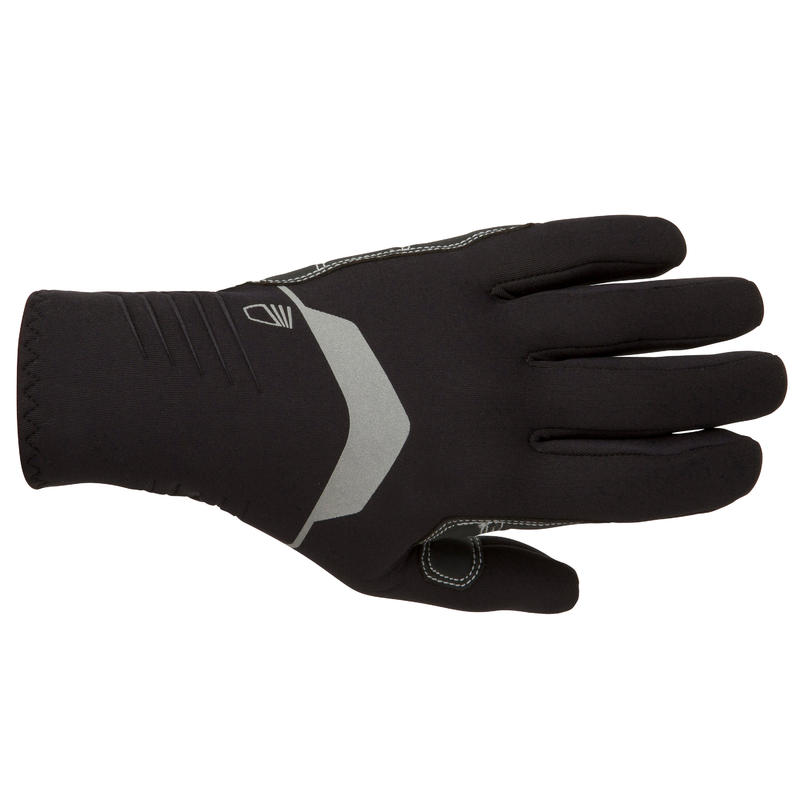 Adult sailing gloves 900 1 mm neoprene, black Decathlon