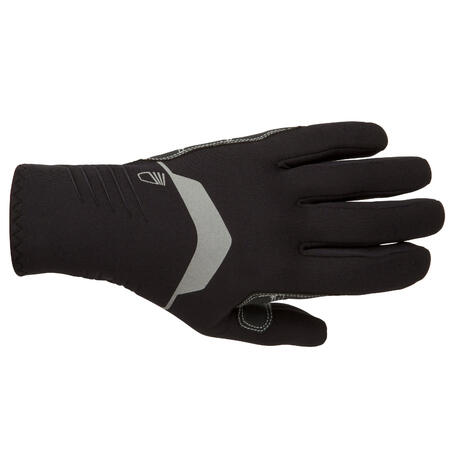 Crne neoprenske rukavice za jedrenje 900 za odrasle
