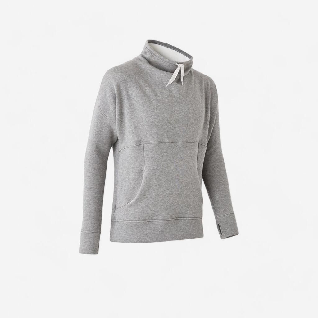 Relax-Sweatshirt Moltongewebe Yoga Damen grau