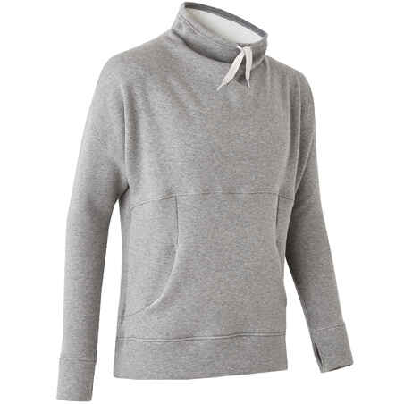 Relax-Sweatshirt Moltongewebe Yoga Damen grau