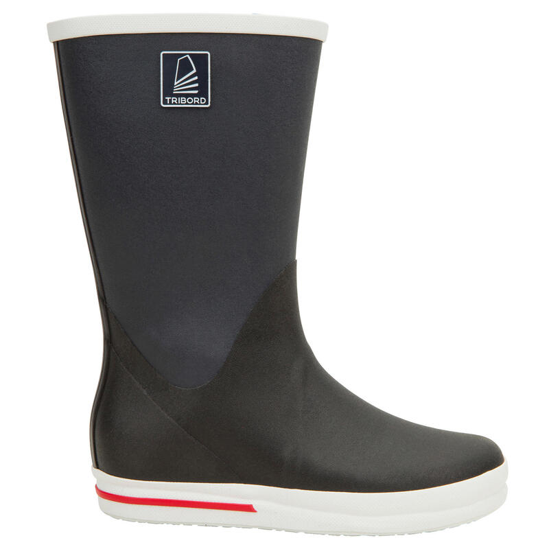 Adult Sailing Boots, Rubber Rain Boots - 500 - Grey