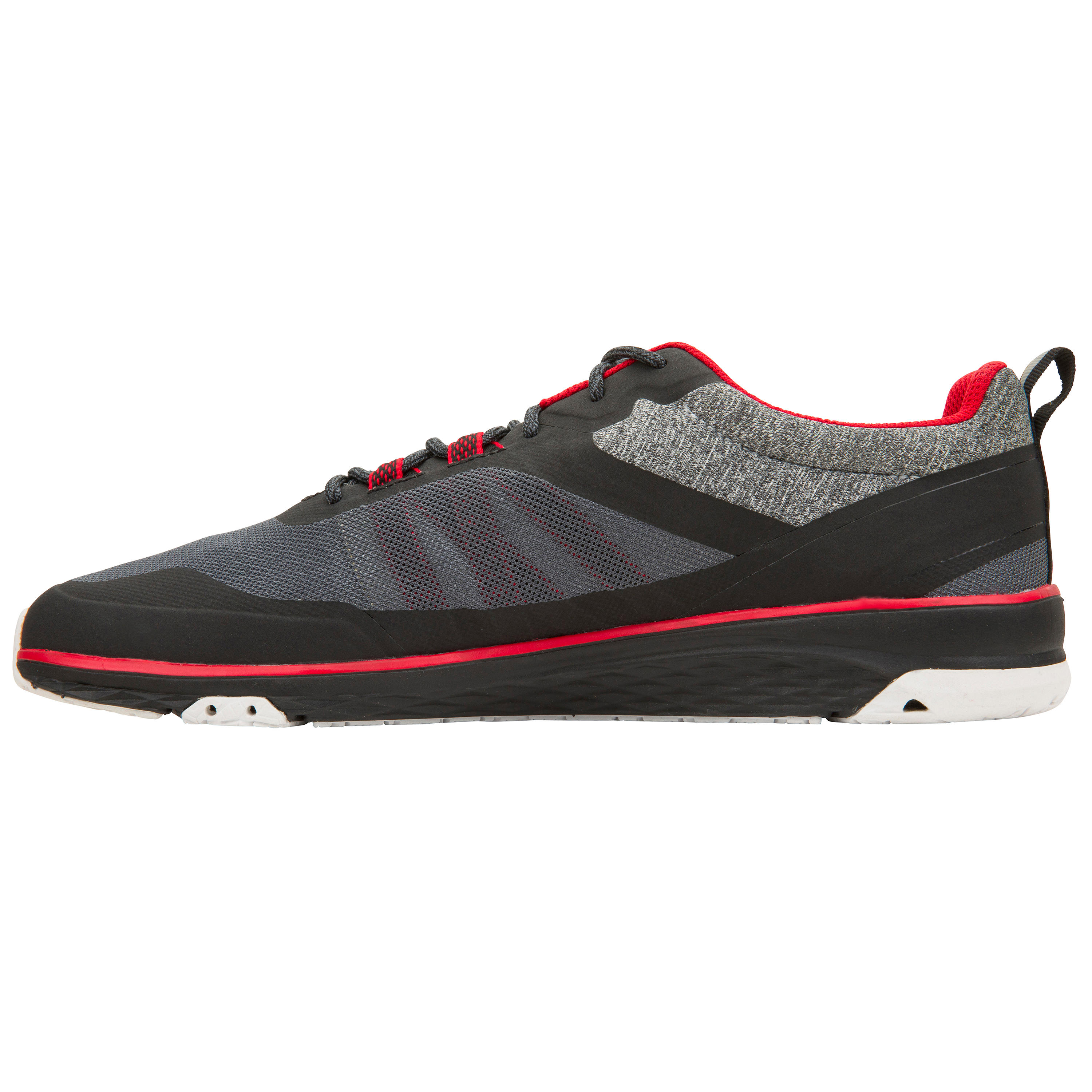 Chaussures bateau basket de voile race homme noir rouge 6/11