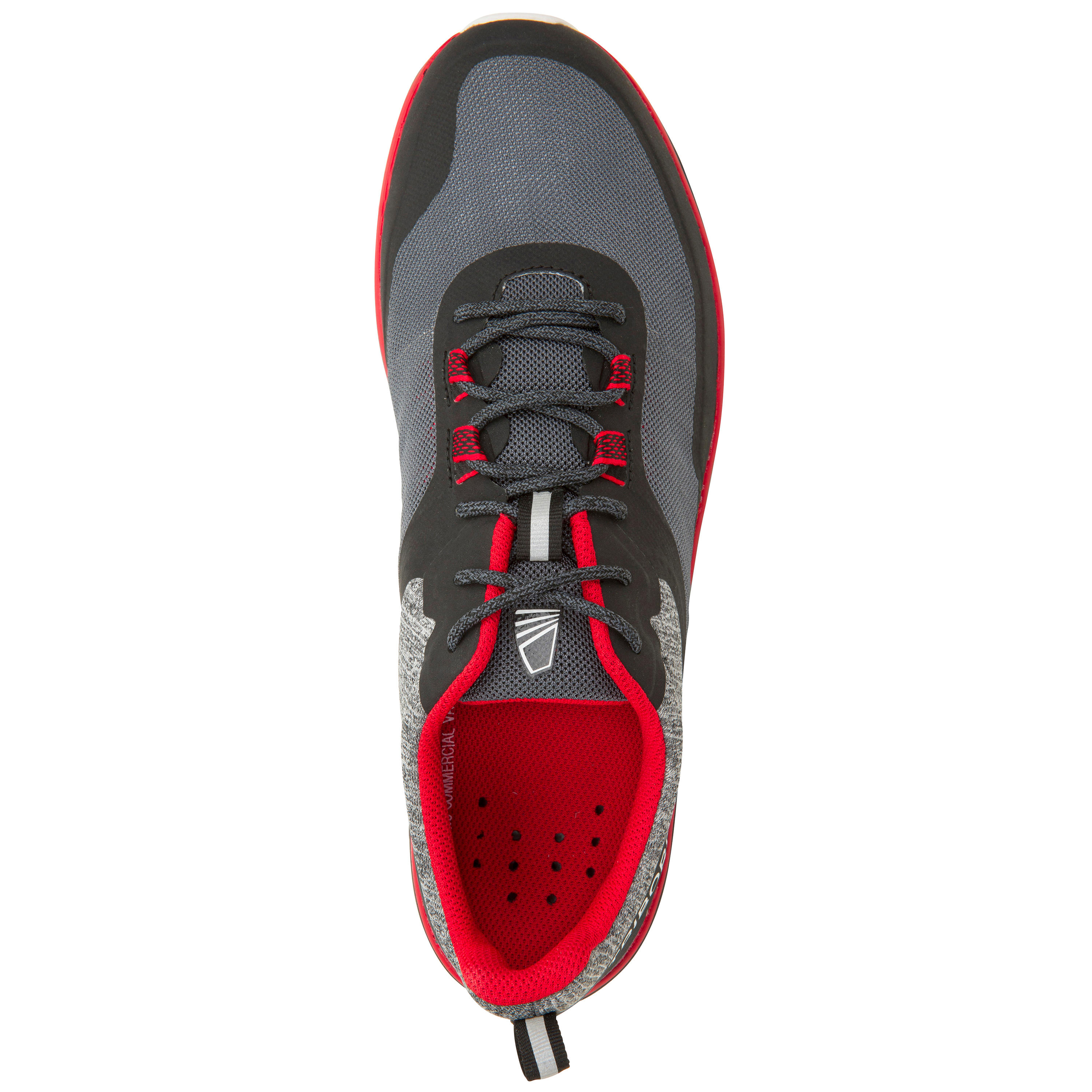 Chaussures bateau basket de voile race homme noir rouge 7/11